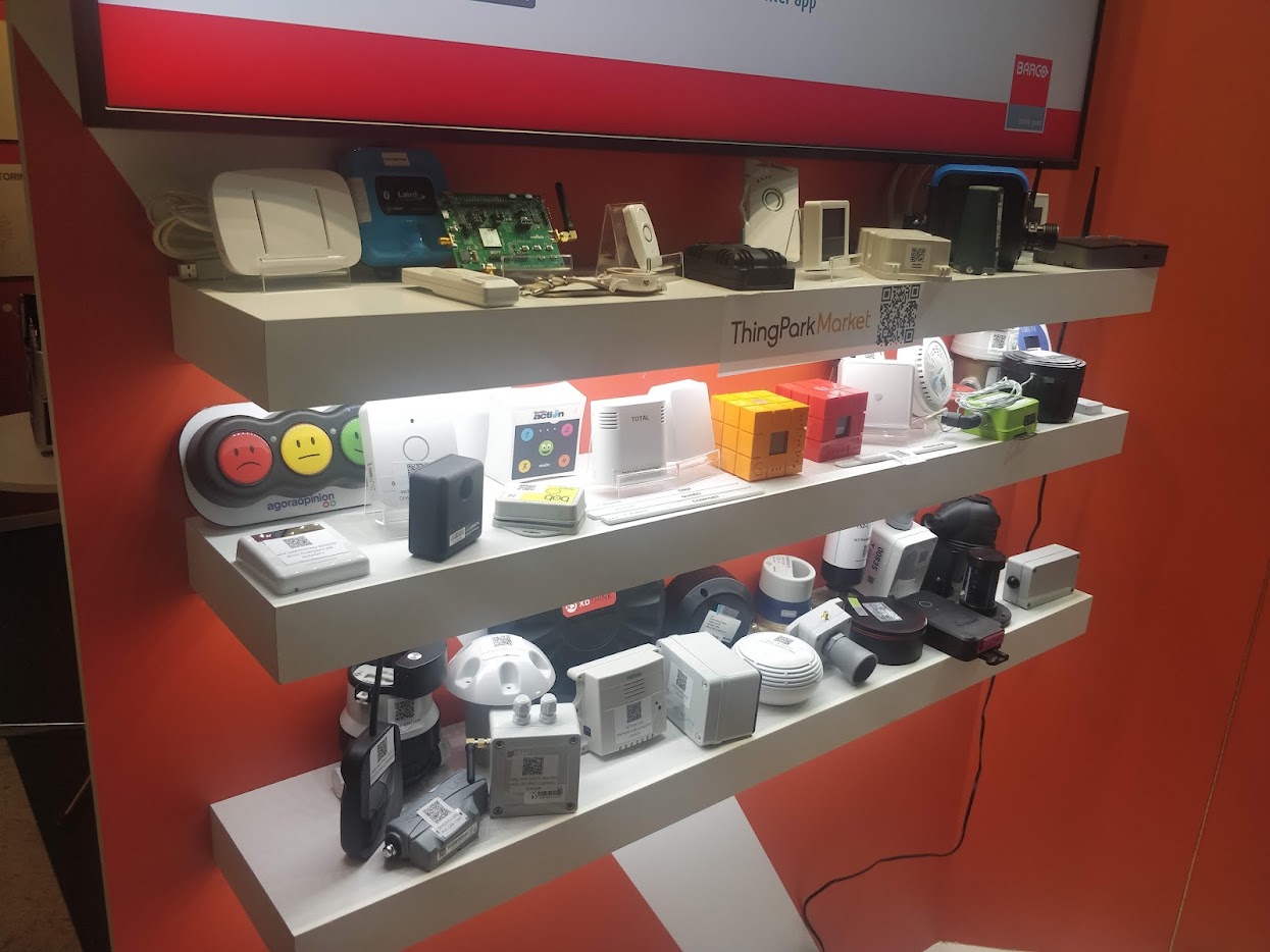 Shelves of LoRaWAN sensors and end devices from many different manufacturers